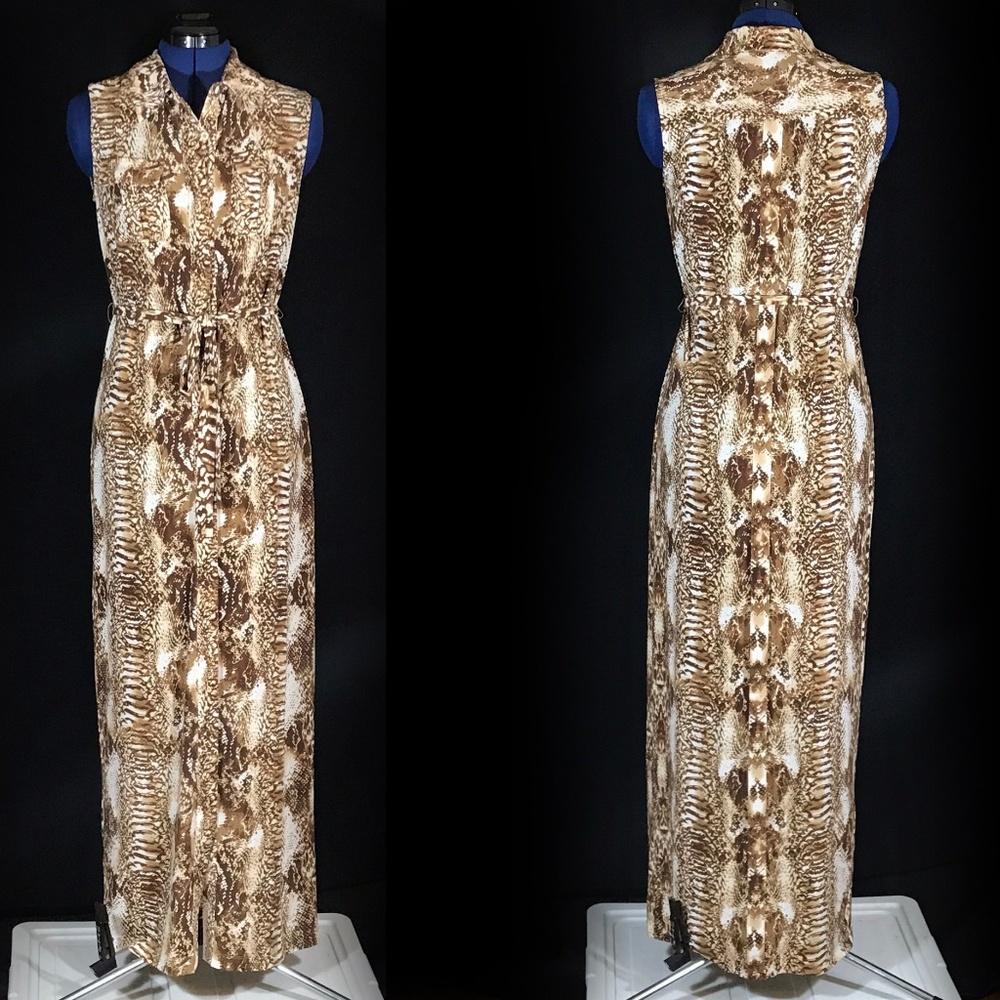 Vintage 90s Calvin Klein animal print maxi dress